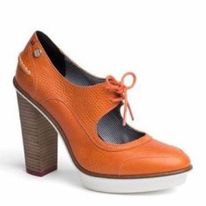 Tommy Hilfiger Orange retro high heels